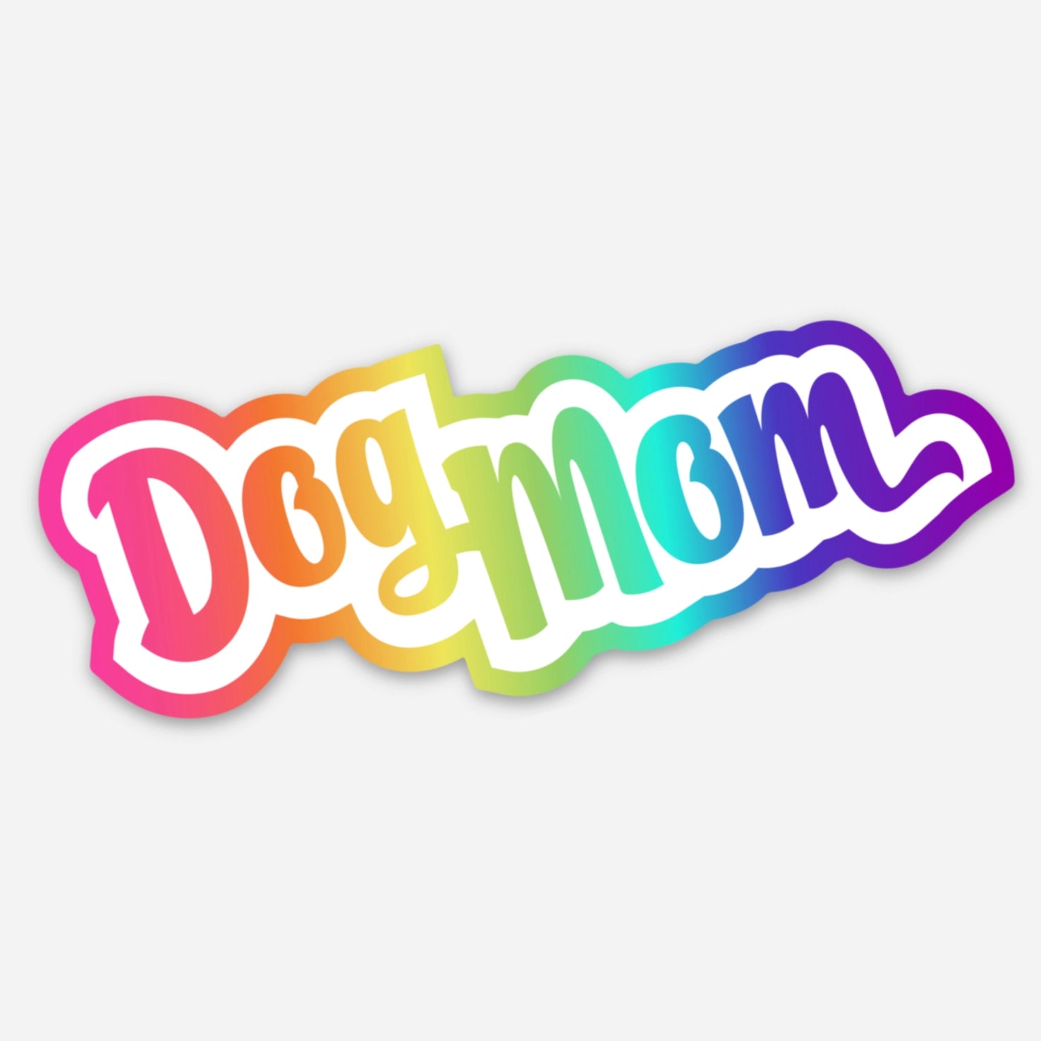 Sticker - Lisa Frank Rainbow Dog Mom