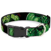 Buckle Down - Plastic Clip Dog Collar Narrow, Marvel Hulk