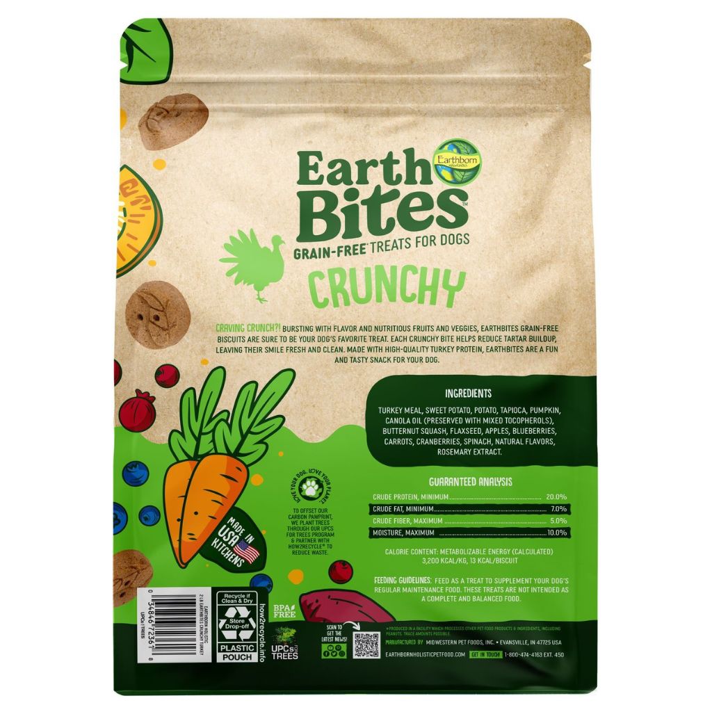 Earthborn Holistic - Turkey and Pumpkin Earthbites Crunchy GF Dog Treats