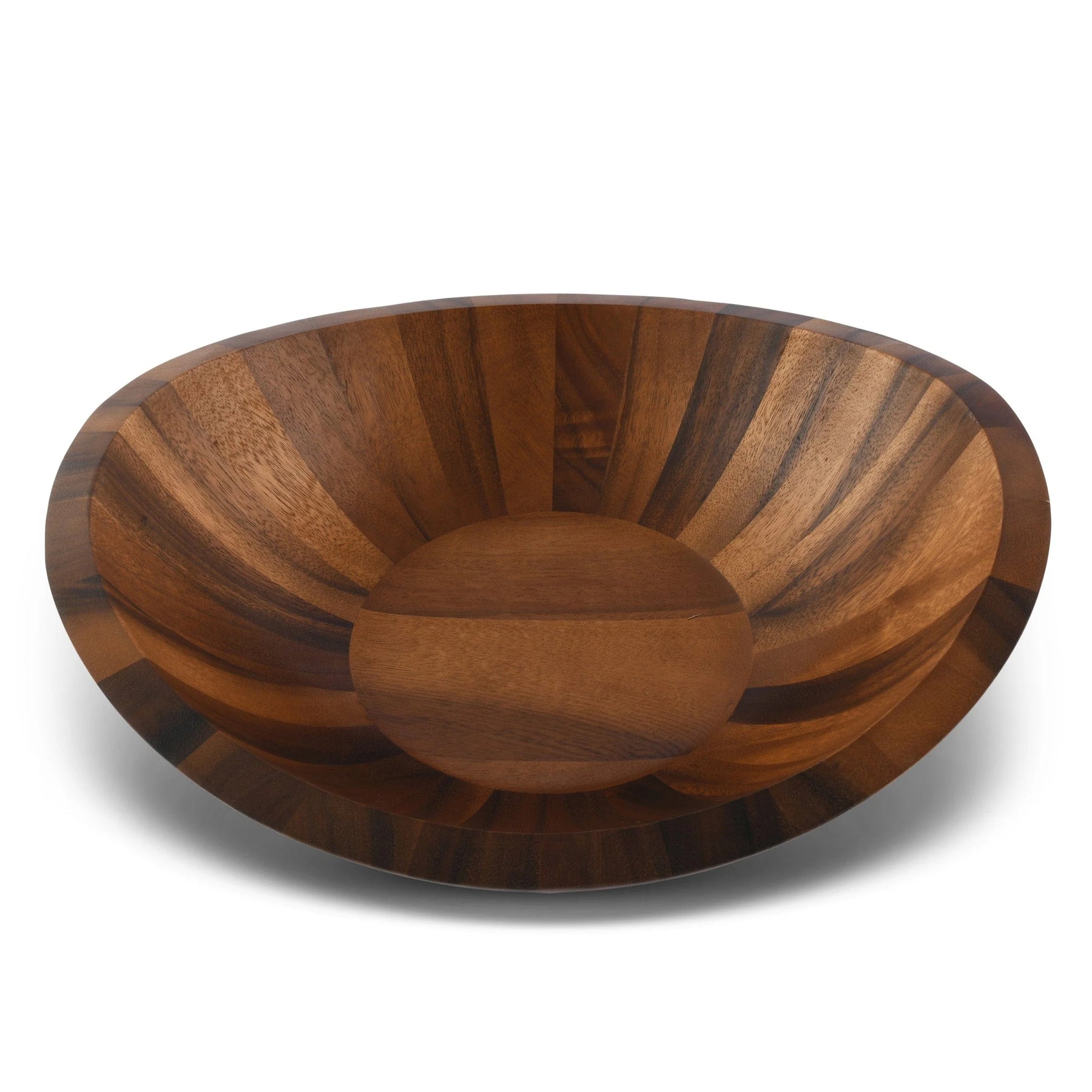 Munich Pattern Large Acacia Wood Salad Bowl