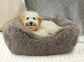 Precious Tails - Cuddler Round Luxe Faux Fur Pet Bed, Taupe