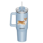 Tumbler with Handle & Straw Welsh Corgi 40 oz.