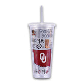 Oklahoma University Tumbler with Lid & Straw