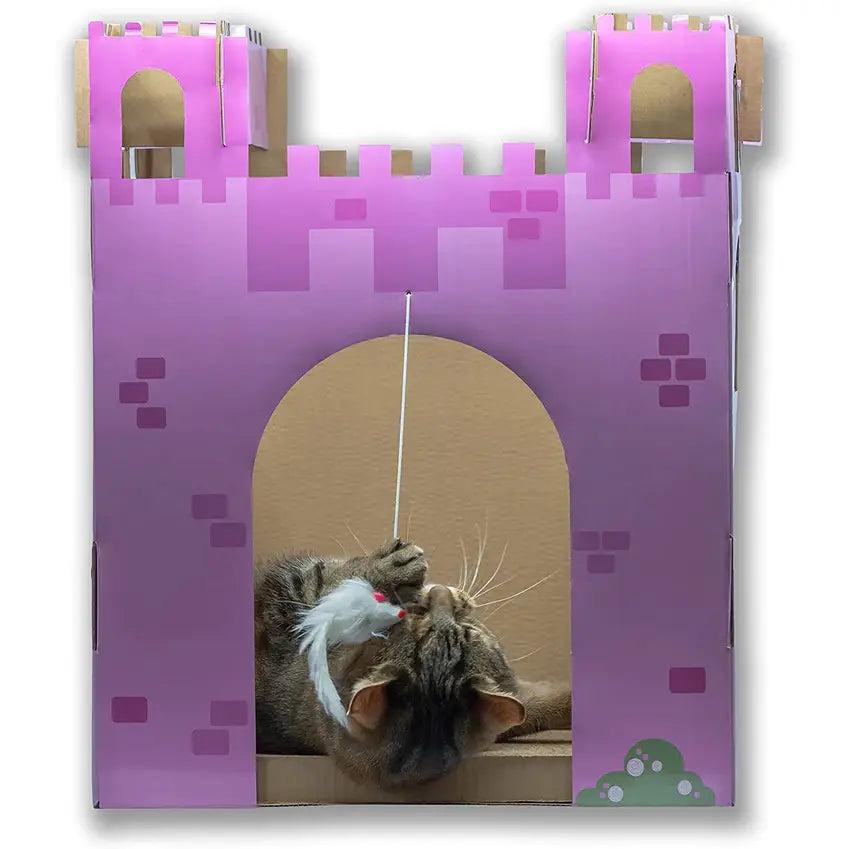 Midlee - Pink Castle Cat Scratcher House