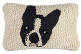 Pillow Hooked Wool Boston Terrier