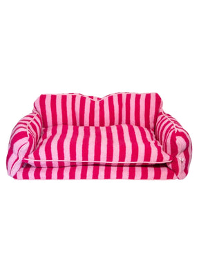 Dog Bed Sofa Striped Pretty Pink