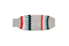 Dog Sweater Gray Chevron