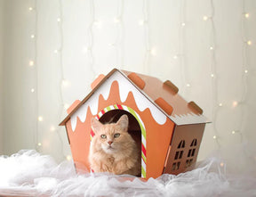 Midlee - Gingerbread Christmas Cat Scratcher House