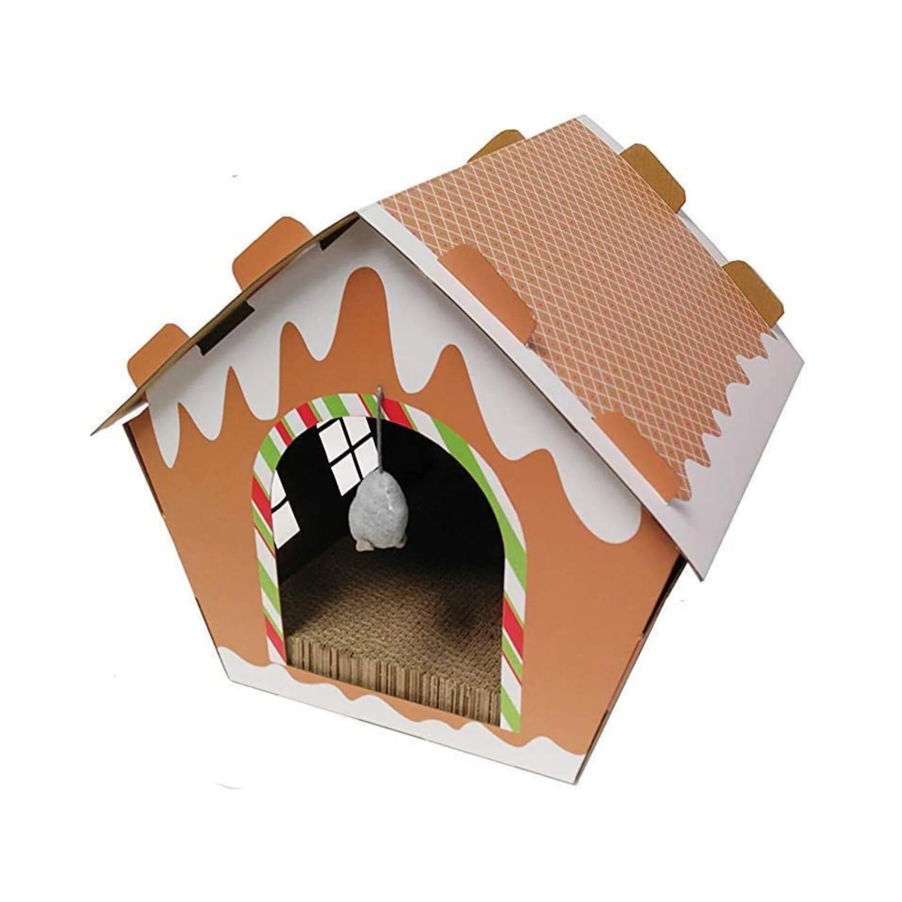 Midlee - Gingerbread Christmas Cat Scratcher House