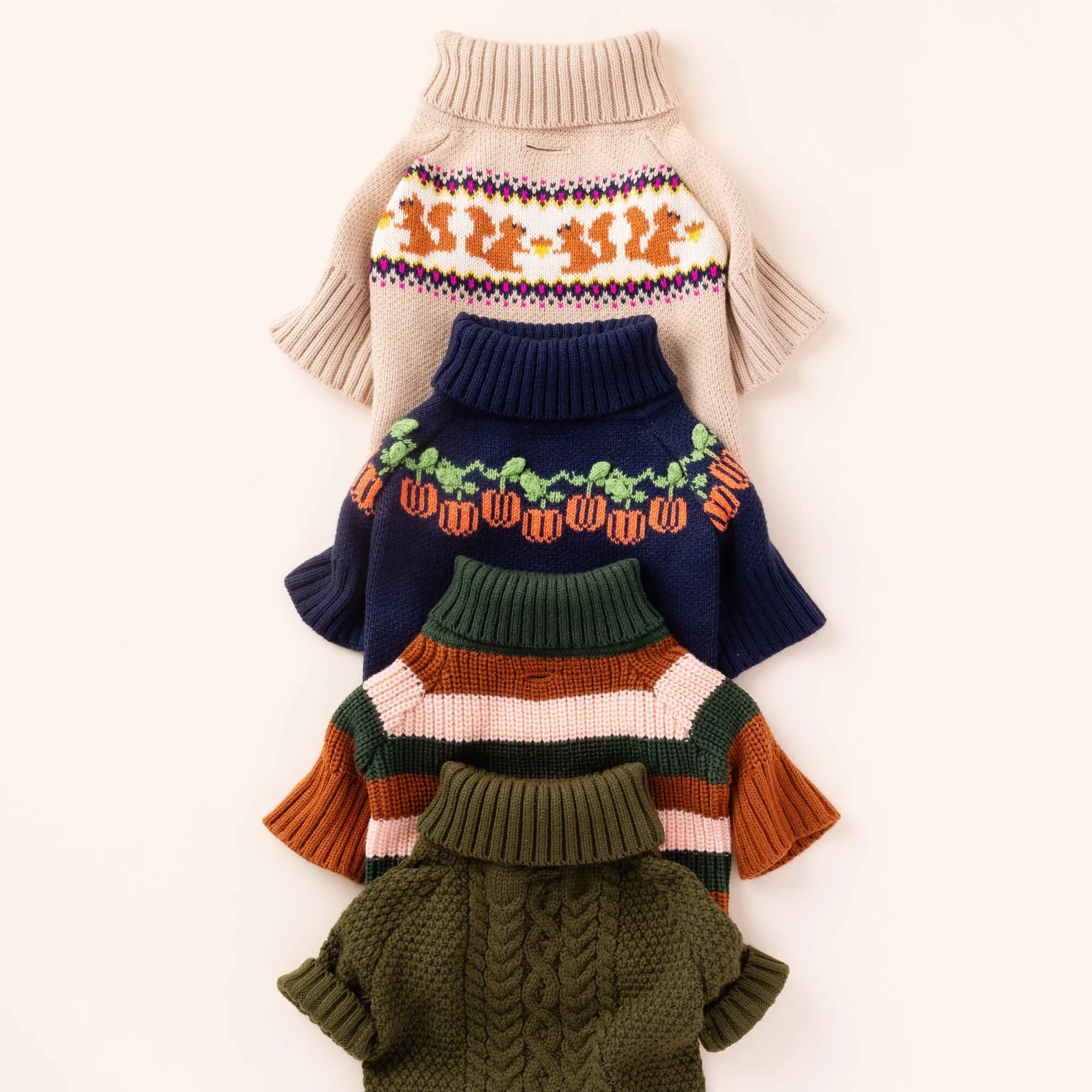 Dog Sweater Cable Knit Olive