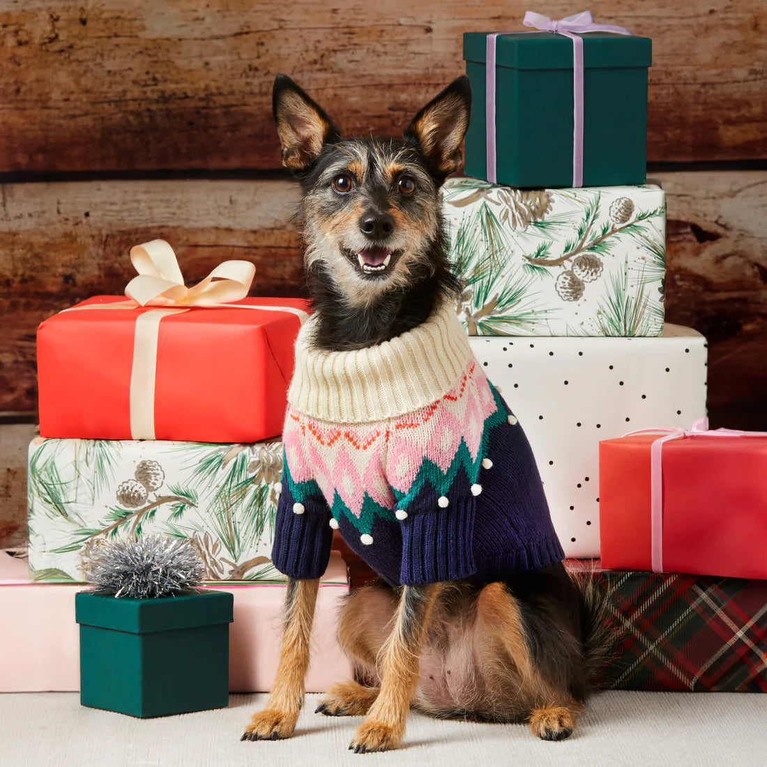 Dog Sweater Fair Isle Bobble