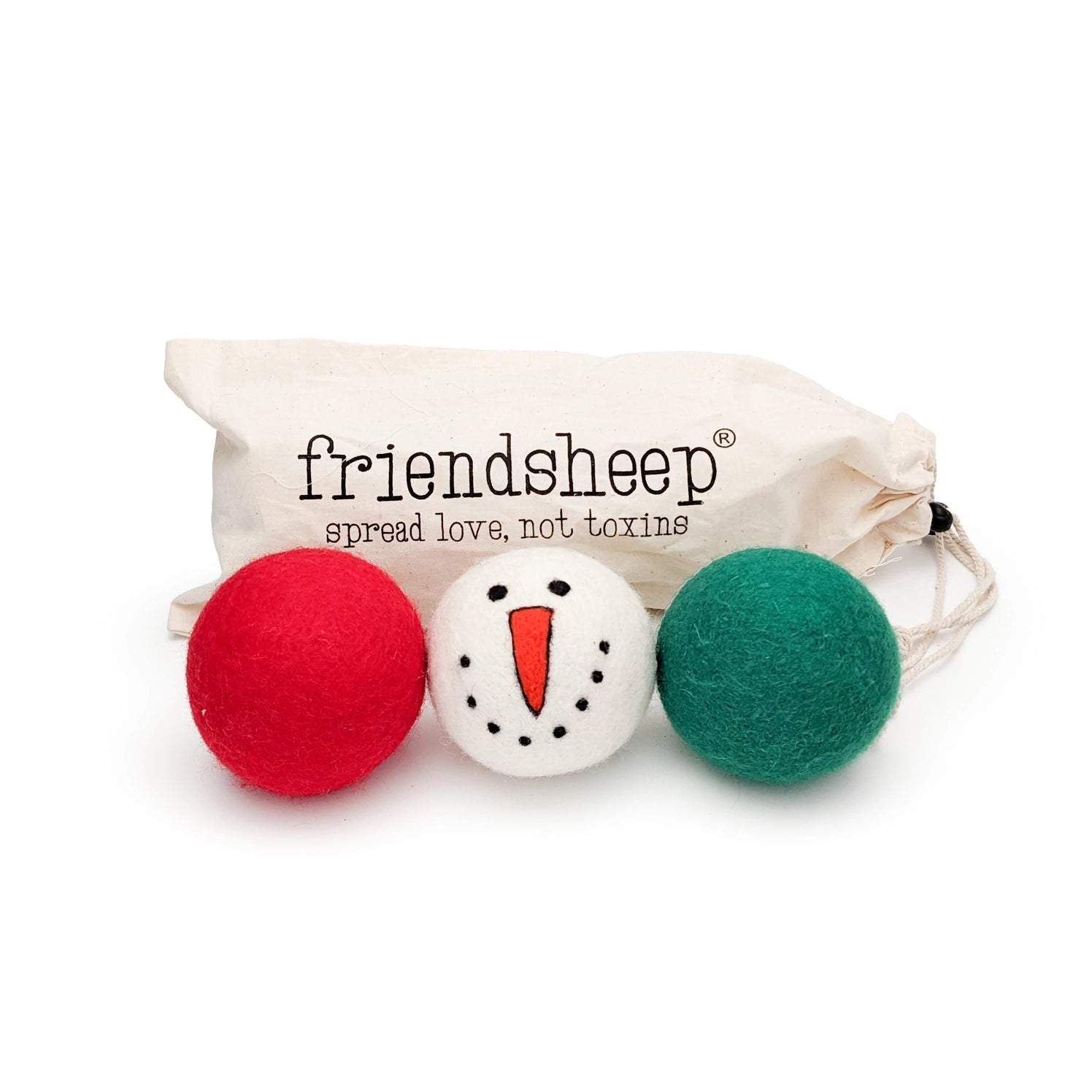 Friendsheep - Eco Dryer Ball Vintage Holiday Red (Set of 3)