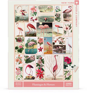 New York Puzzle Co. -  Puzzle Flamingos & Flowers