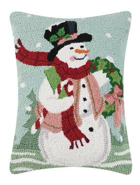 Pillow Snowman with Red Scarf Hook