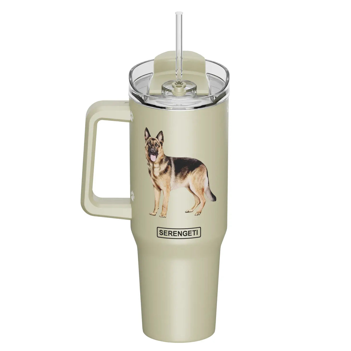 Tumbler with Handle & Straw German Shepherd