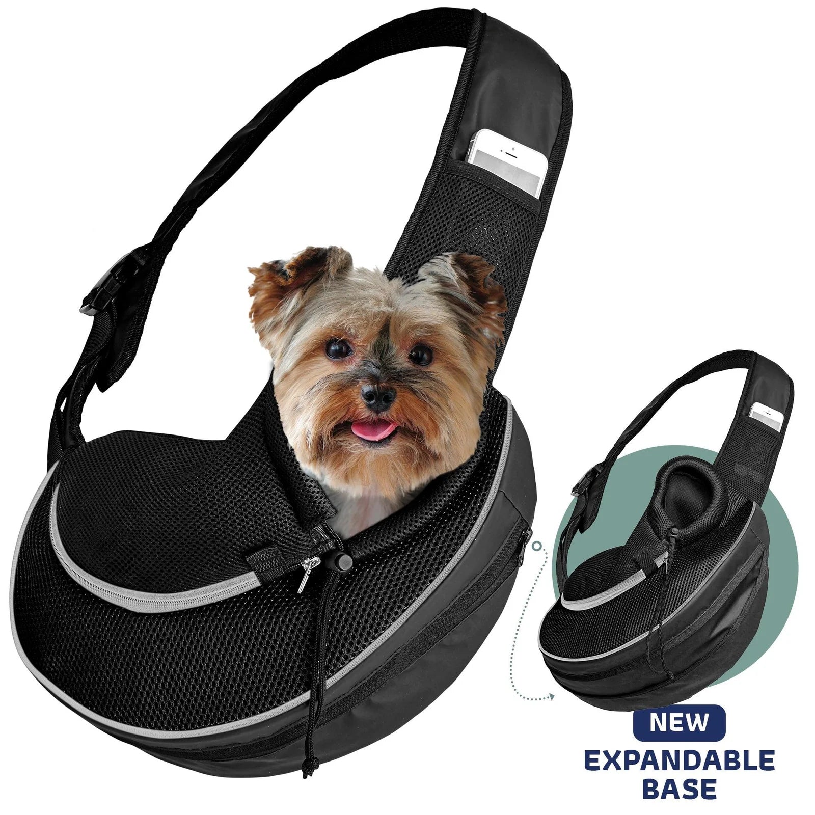 Pet Carrier Expandable Sling for Small Dogs & Cats