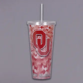 Tumbler w/ Lid & Straw Collegiate OU Tie Dye