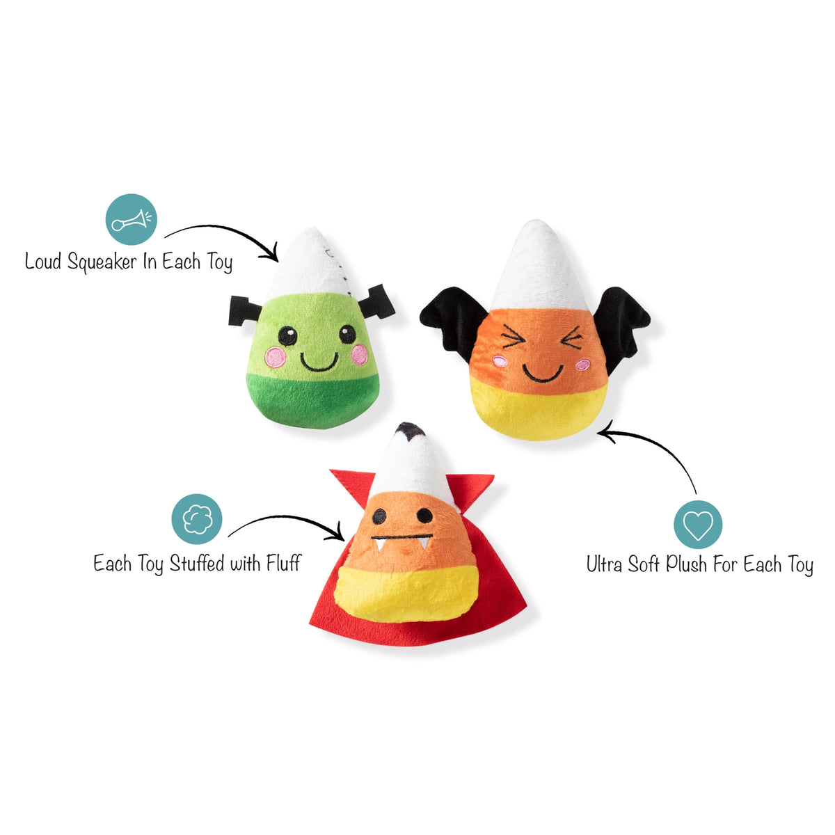 Petshop by Fringe Studio - Dog Toy 3 Piece Set Candy Corns