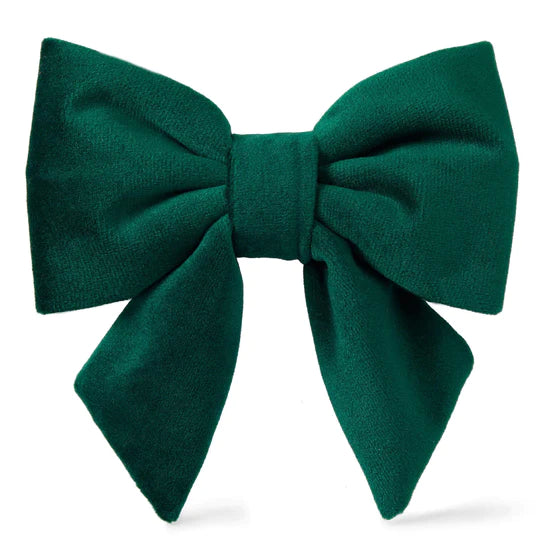 Dog Bow Forest Green Velvet