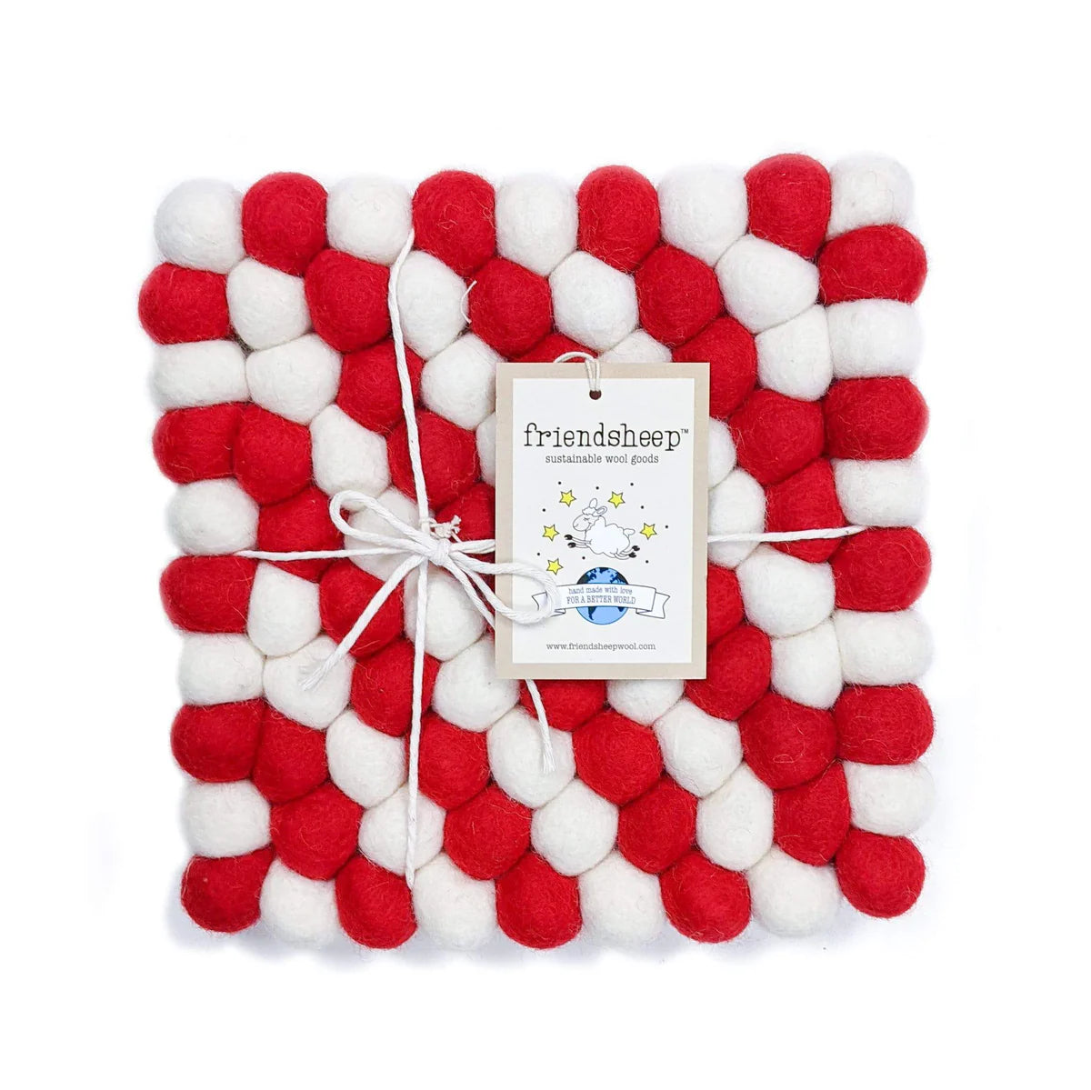 Friendsheep - Eco Coaster & Trivet Candy Cane