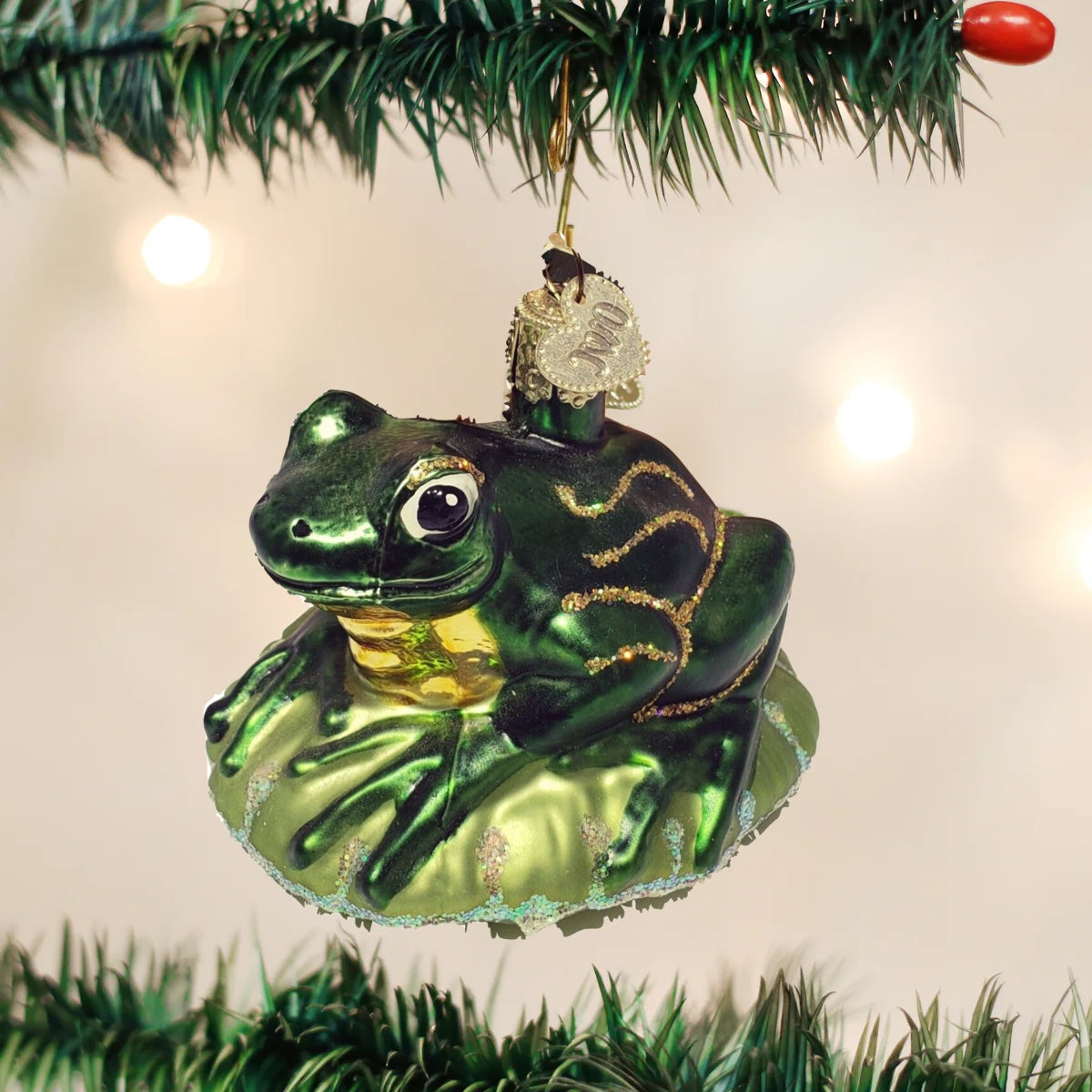 Old World Christmas - Frog On Lily Pad Ornament