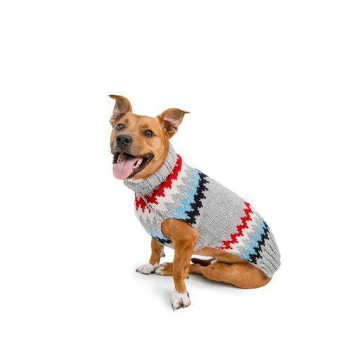 Dog Sweater Gray Chevron