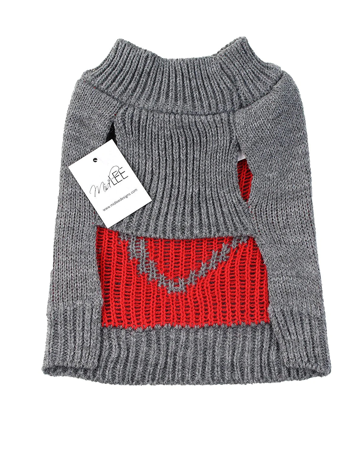 Midlee - Red Heart Dog Sweater