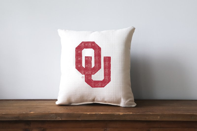 Pillow University of OKlahoma Grunge