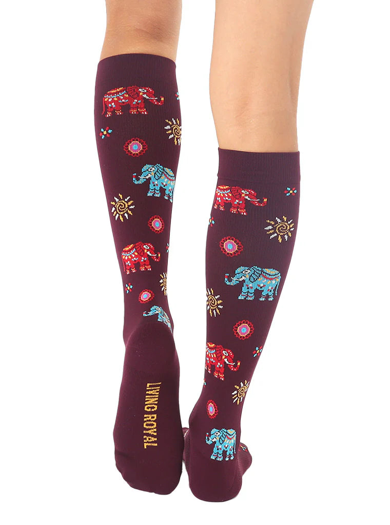 Living Royal - Socks Compression Painted Elephants