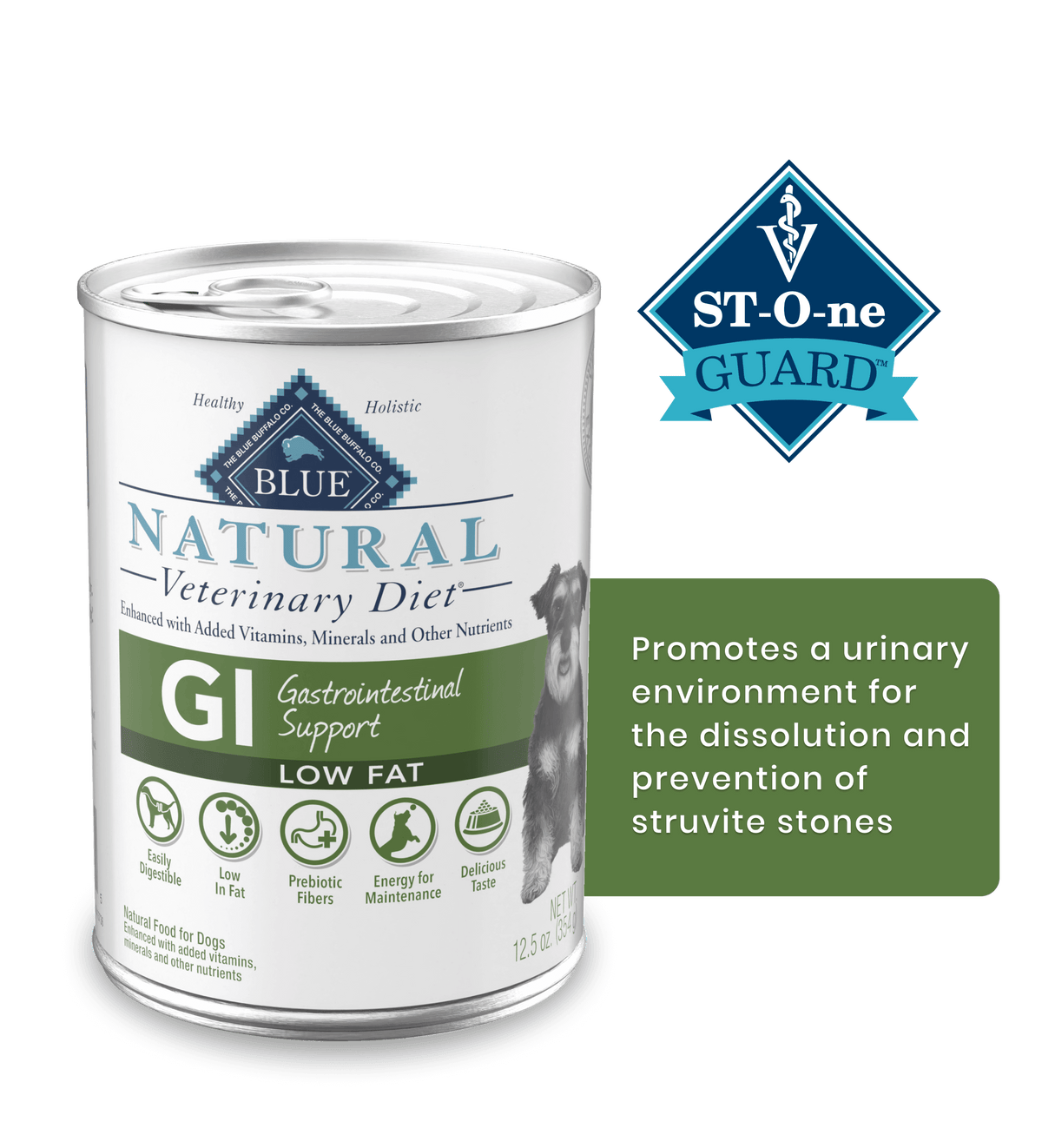 Blue Buffalo, BLUE Natural Veterinary Diet - Natural Veterinary Diet GI Dog Gastro Support Low Fat Can