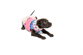 Dog Sweater Pink Ski Bum