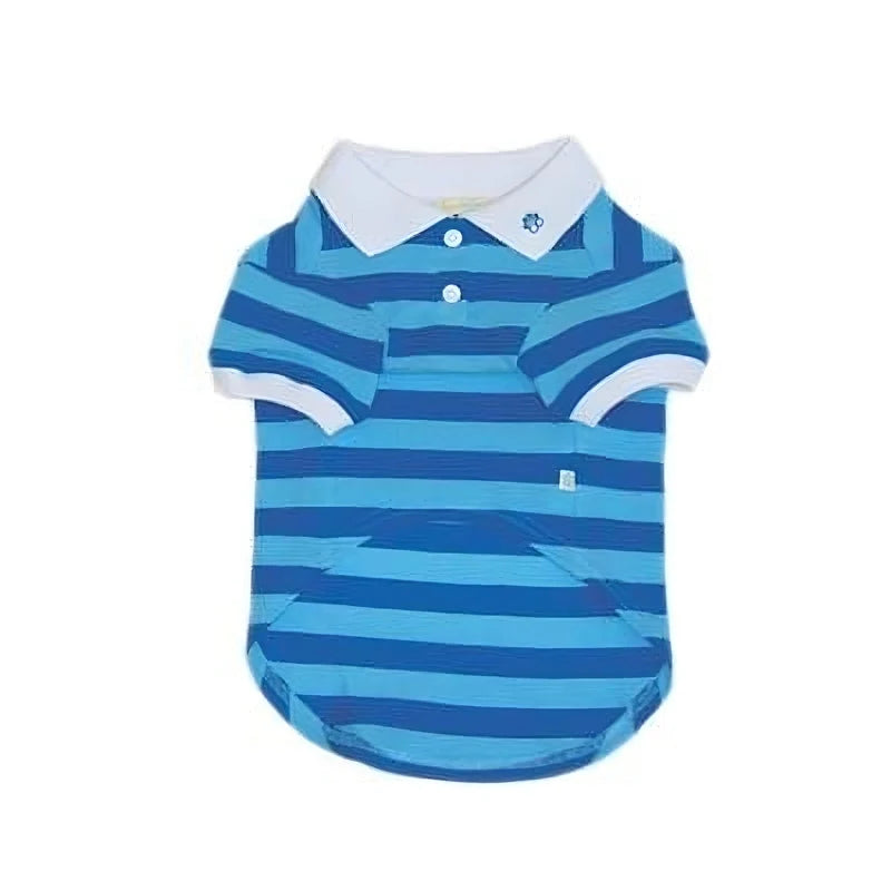 Dogo Pet - PP Stripe Polo Shirt Blue