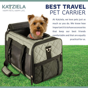 Airline Approved Quilted Companion Carrier Cat & Dog Gray