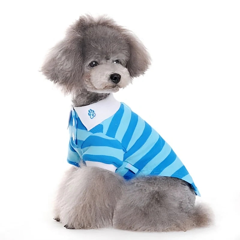 Dogo Pet - PP Stripe Polo Shirt Blue