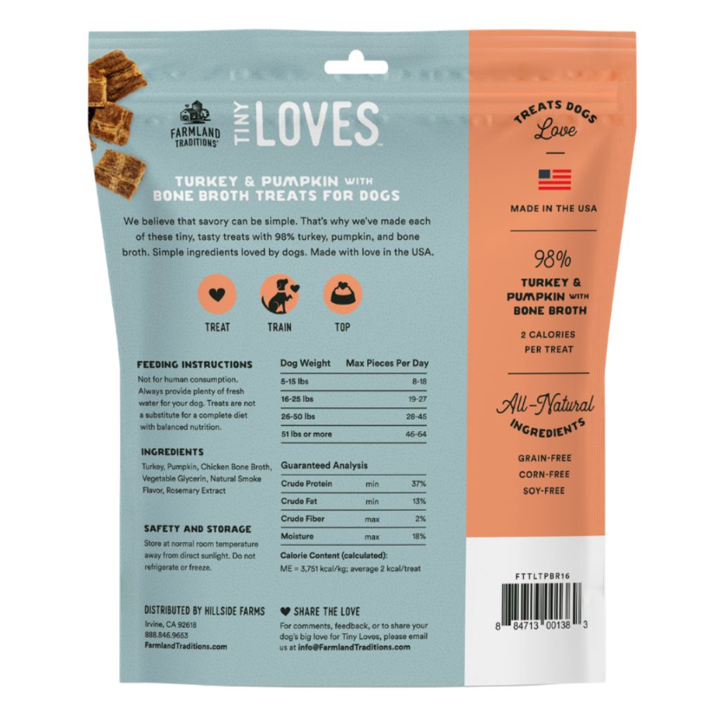 Tiny Loves Turkey+Pumpkin With Bone Broth Treats For Dogs