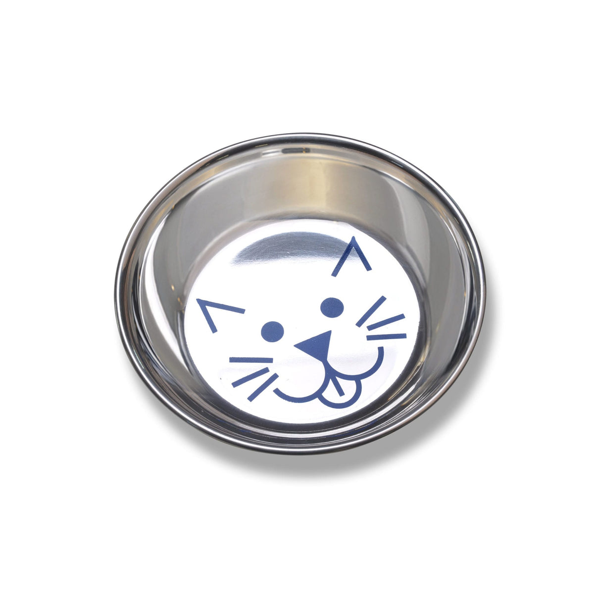 Cat Dish Stainless Steel NonSkid Cat Face Inside