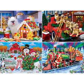 Puzzle Season's Greetings 500 Piece 4 Pack