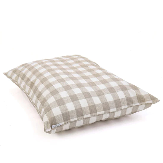 Dog Bed Warm Stone Gingham