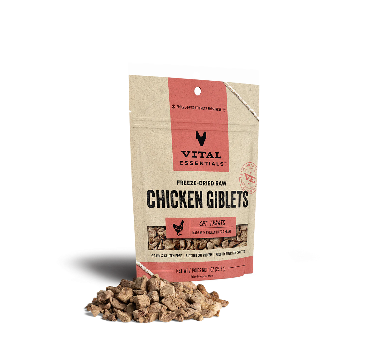 Vital Essentials -  Chicken Giblets Freeze-Dried Cat Treats