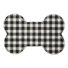 Mat Bone Shaped Buffalo Plaid Black & White