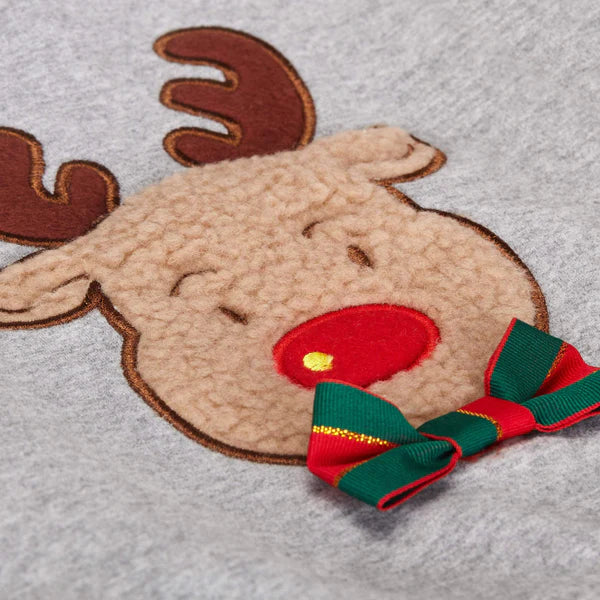 Grey French Terry | All Weather Reindeer Dog Sweater