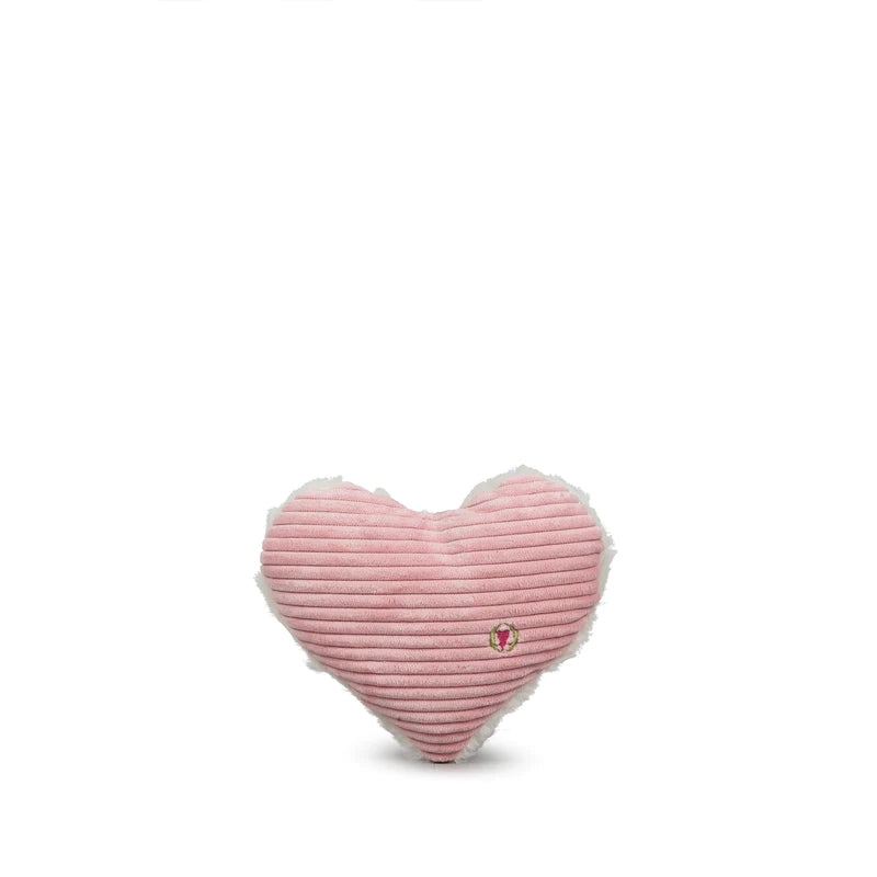 Pearlescent Heart Corduroy & Plush With Pearlescent Hearts Dog Toy