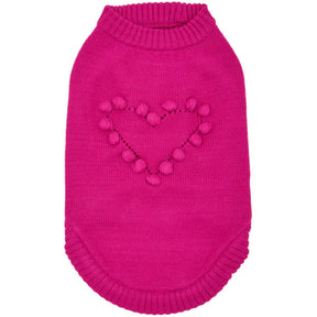 Pink | Heart Designer Dog Sweater