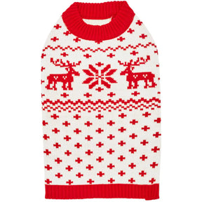 Reindeer and Snowflake Dog Sweater