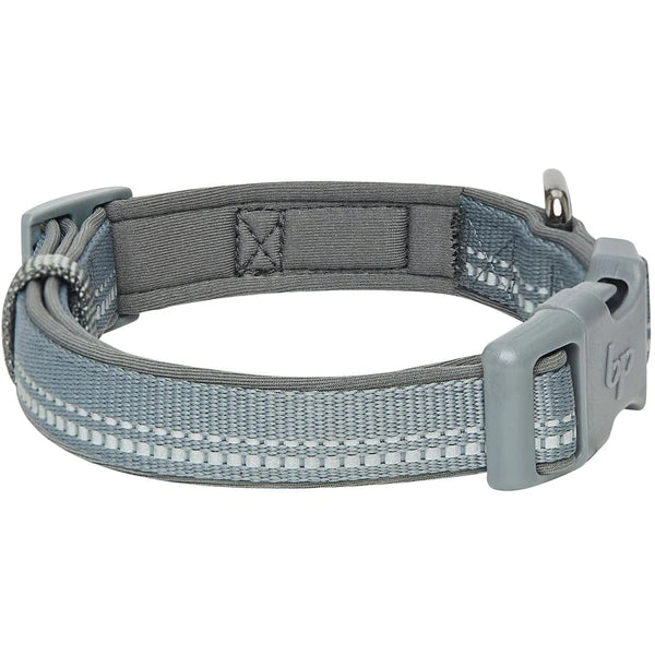 Grey | 3M Reflective Neoprene Padded Dog Collar