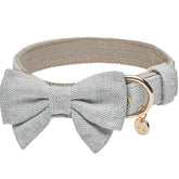 Greyish Beige | Textured Tweed Dog Collar