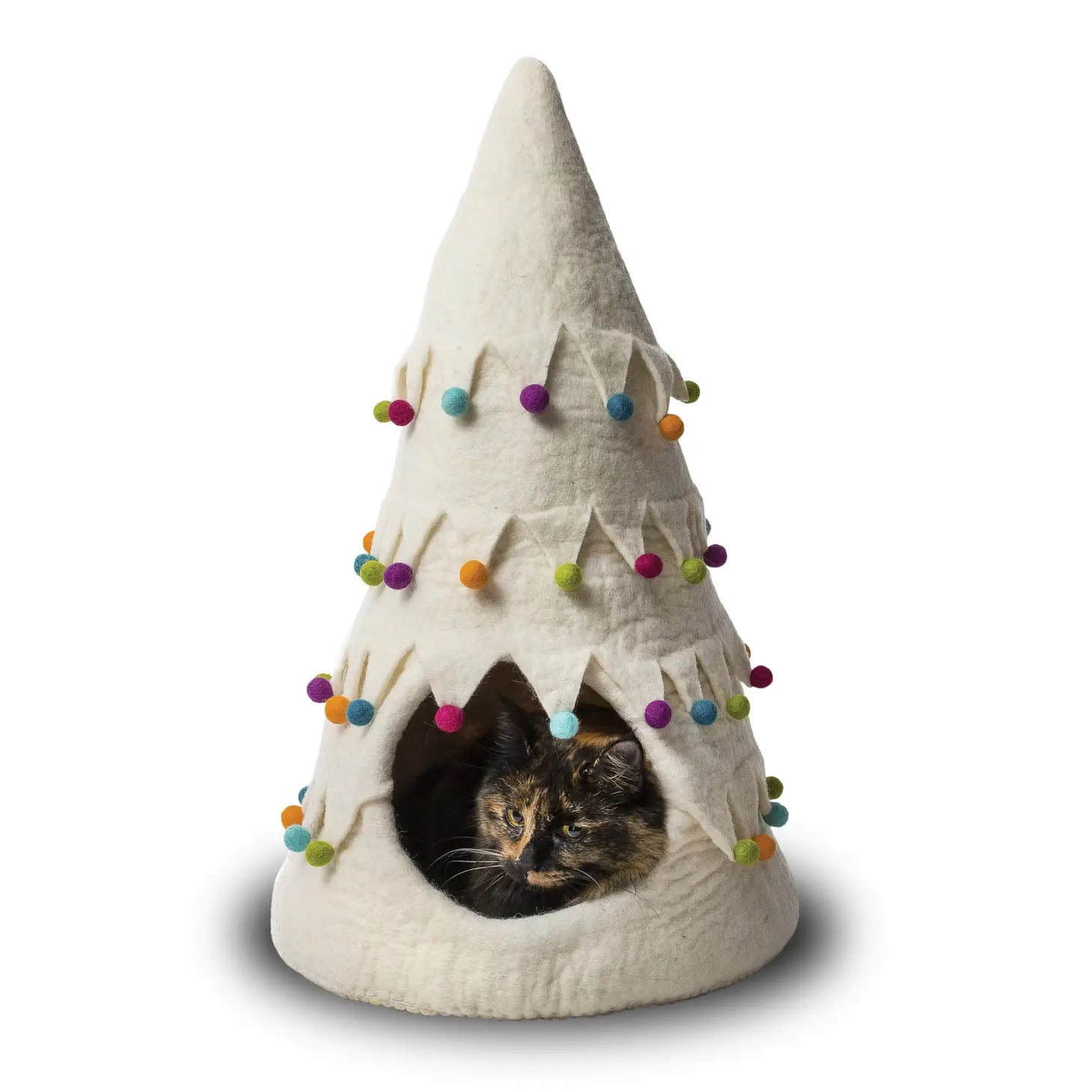 Holiday Tree Wool Pet Cave