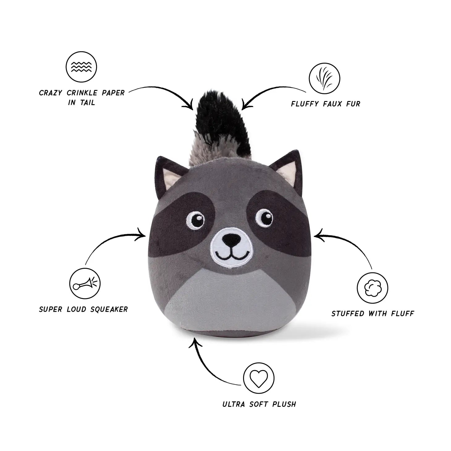 Rocky Raccoon Plush Dog Toy