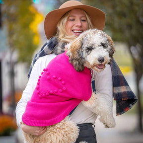 Pink | Heart Designer Dog Sweater