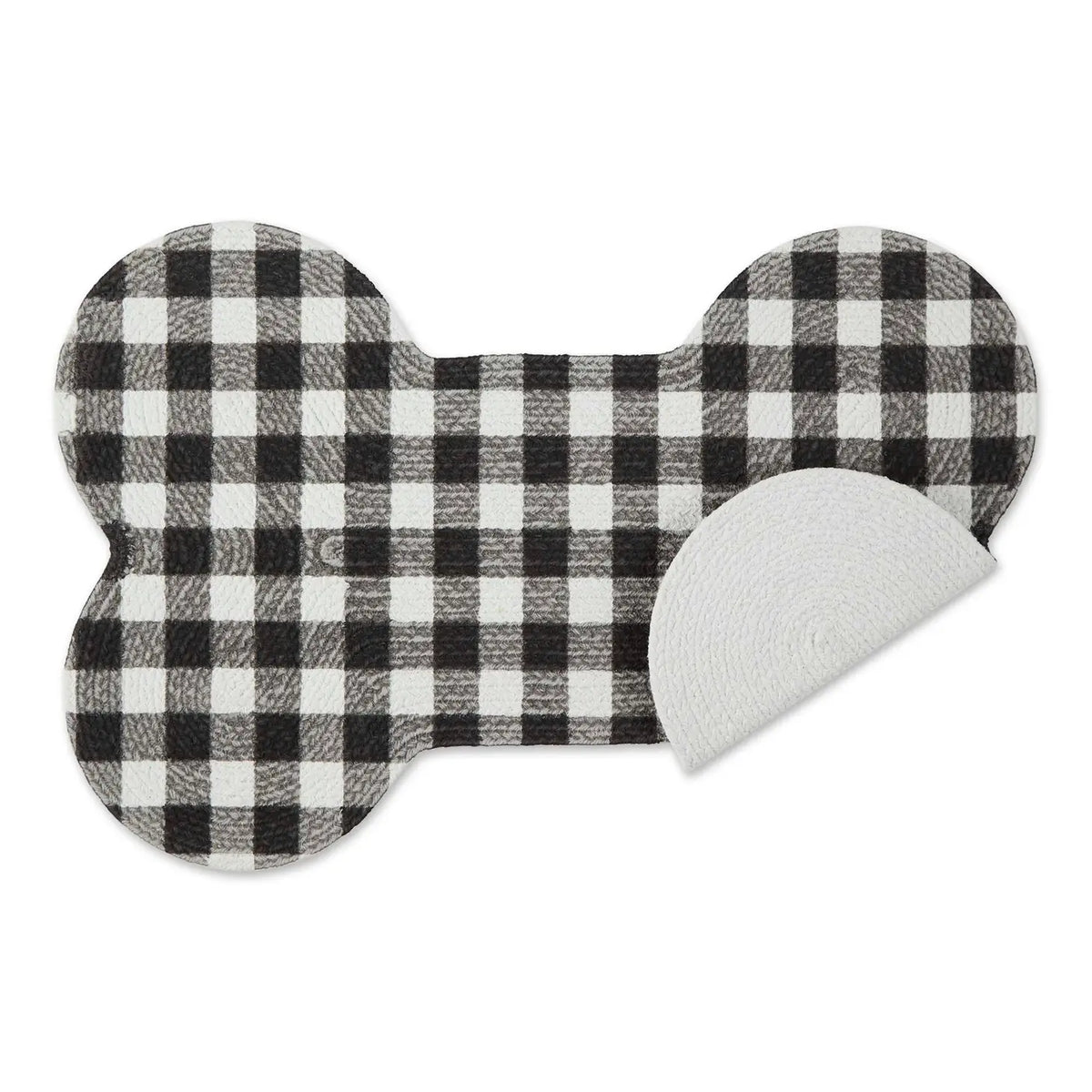 Mat Bone Shaped Buffalo Plaid Black & White